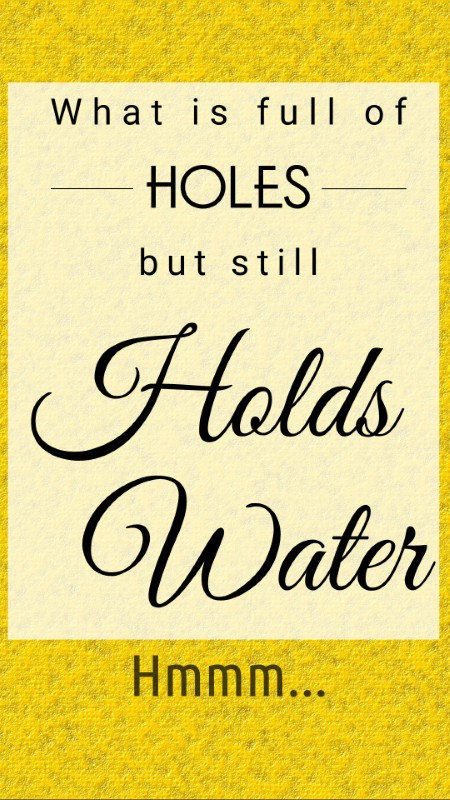 What is full of holes but still holds water?